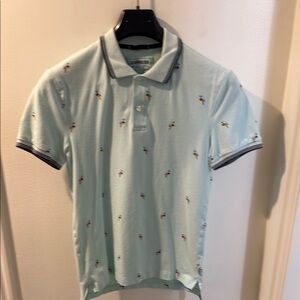 Express Blue Polo Shirt with Classic Collar and Dark Trim